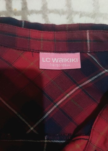 LC Waikiki Kız çocuk Kırmızı Kareli Uzun Kollu Gömlek