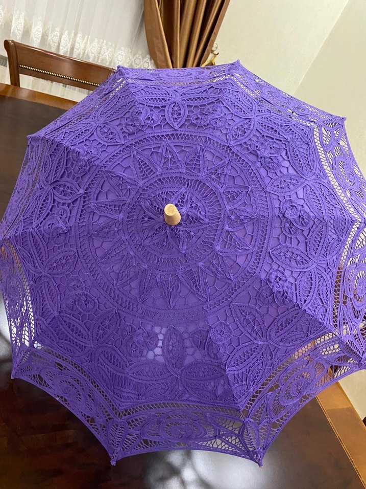 Mor Dantel Bohem Kadın Şemsiye - Görsel 2