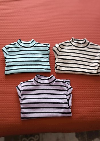 Kız erkek Çocuk Çizgili Triko Kazak - Görsel 2