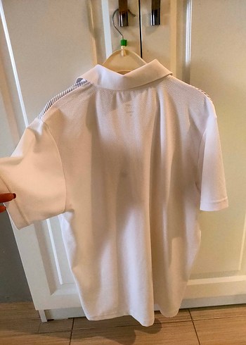 Fermuarlı Beyaz Erkek Polo Tişört - Görsel 5