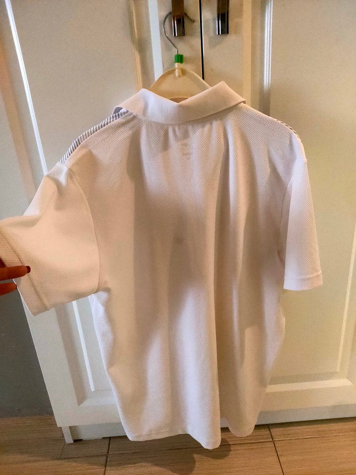 Fermuarlı Beyaz Erkek Polo Tişört - Görsel 5