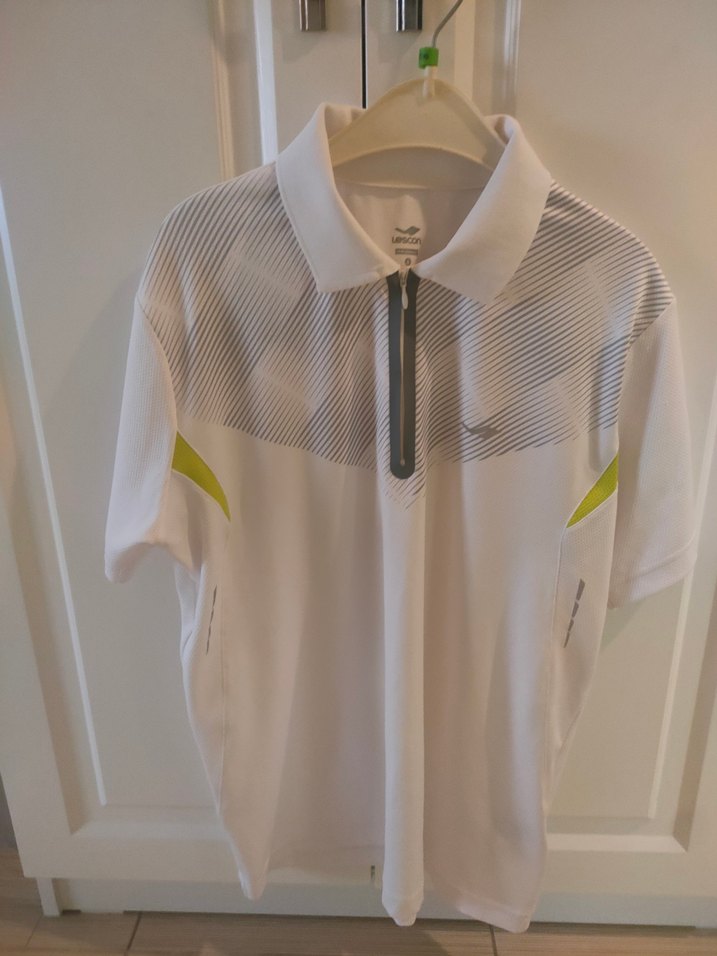 Fermuarlı Beyaz Erkek Polo Tişört - Görsel 3