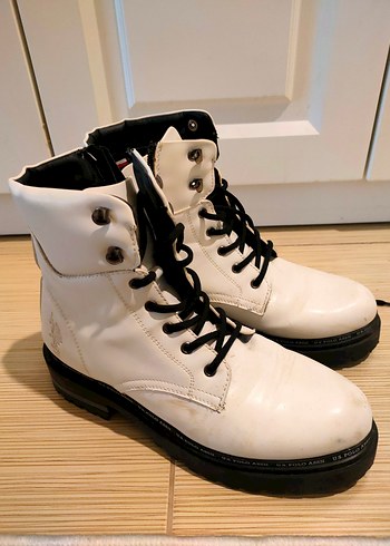 Siyah Bağcıklı Beyaz Deri Erkek Bot - Görsel 2