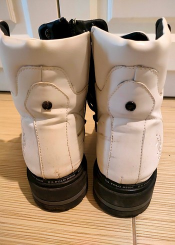 Siyah Bağcıklı Beyaz Deri Erkek Bot - Görsel 4