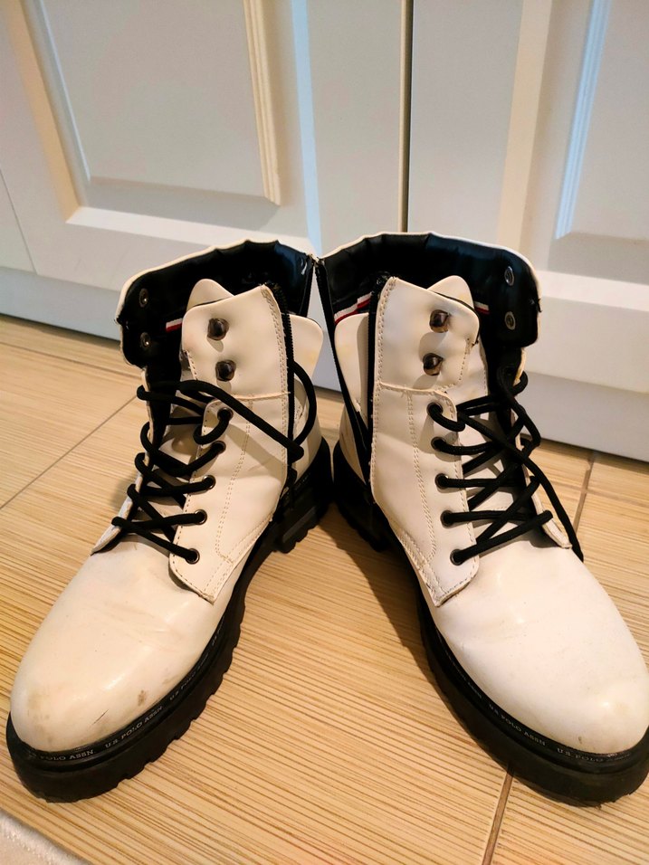 Siyah Bağcıklı Beyaz Deri Erkek Bot - Görsel 3