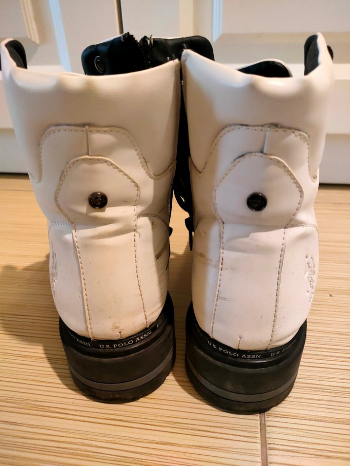 Siyah Bağcıklı Beyaz Deri Erkek Bot - Görsel 4