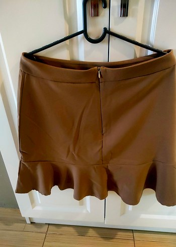 Krem Renk Fırfırlı Midi Mini Etek - Görsel 2