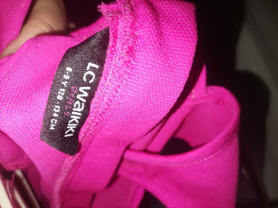 Pembe Kolsuz V Yaka Fırfırlı Elbise - Görsel 3