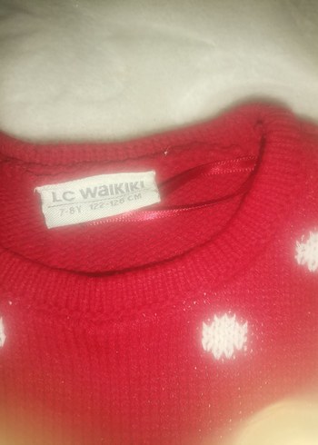 Nakışlı Beyaz Kız Çocuk Triko Kazak - Görsel 2