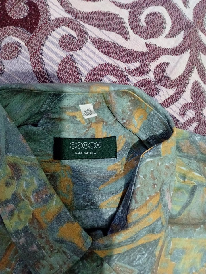 Bohem Renkli Düğmeli Erkek Gömlek - Görsel 2