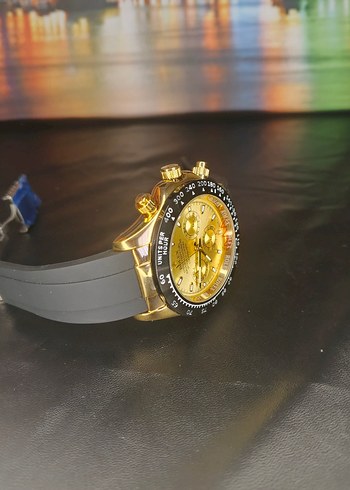 Altın Renk Erkek Klasik Kol Saati - Görsel 3