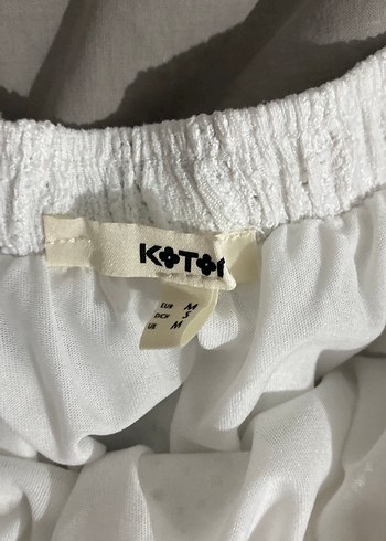 Koton Nakışlı Beyaz Mini Etek