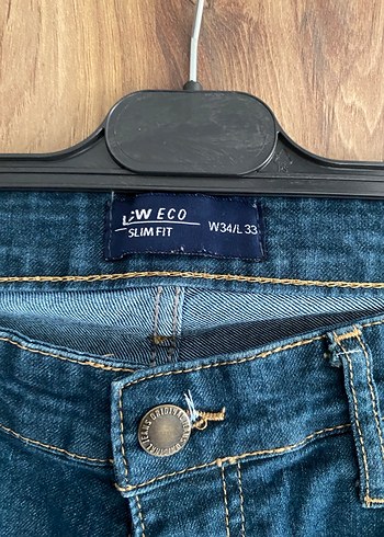 Erkek Lacivert slim Fit Denim Pantolon - Görsel 4