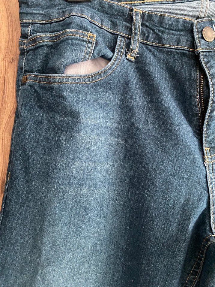 Erkek Lacivert slim Fit Denim Pantolon - Görsel 3