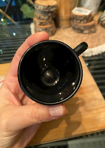 Siyah Beyaz Noktalı Seramik Fincan - Görsel 5