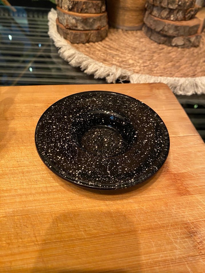 Siyah Beyaz Noktalı Seramik Fincan - Görsel 2