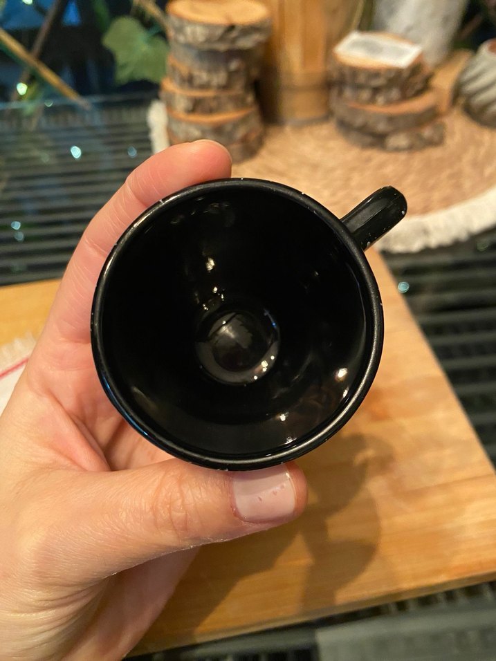 Siyah Beyaz Noktalı Seramik Fincan - Görsel 5