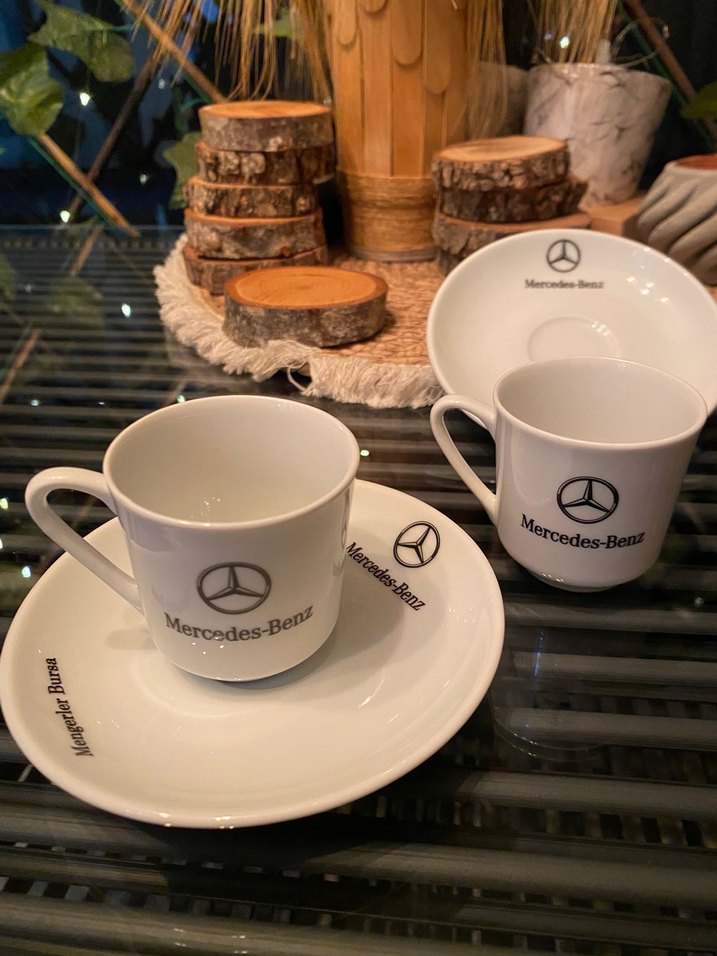 Mercedes-Benz Beyaz Kahve Fincanı ve Tabağı Seti - Görsel 5