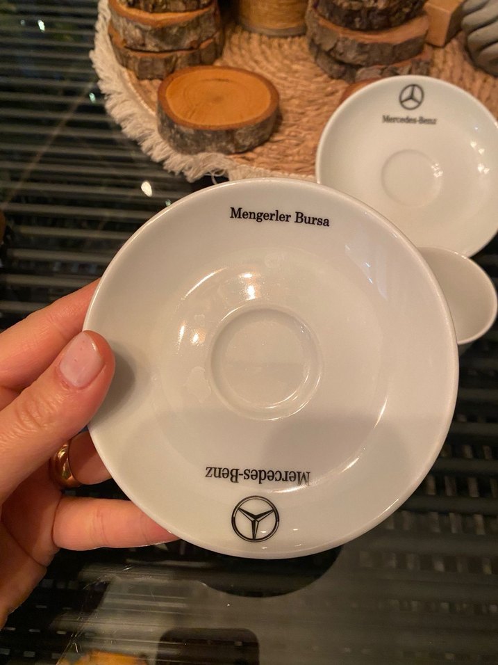 Mercedes-Benz Beyaz Kahve Fincanı ve Tabağı Seti - Görsel 4