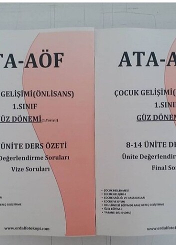 Ata Aöf Çocuk Gelişimi Güz