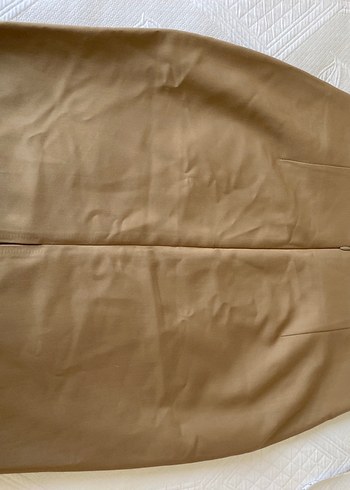 Bej Drapeli Midi Hamile Eteği - Görsel 3