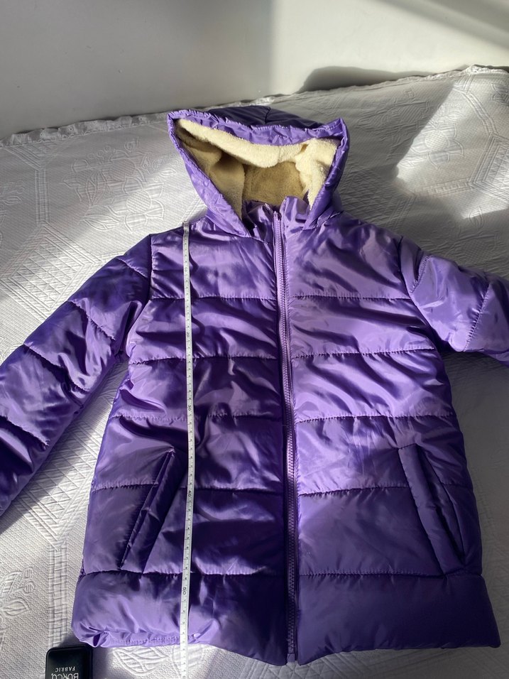 Kız Çocuk Mor Fermuarlı Mont - Görsel 4