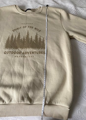 Bej Baskılı Kadın erkek Sweatshirt - Görsel 6