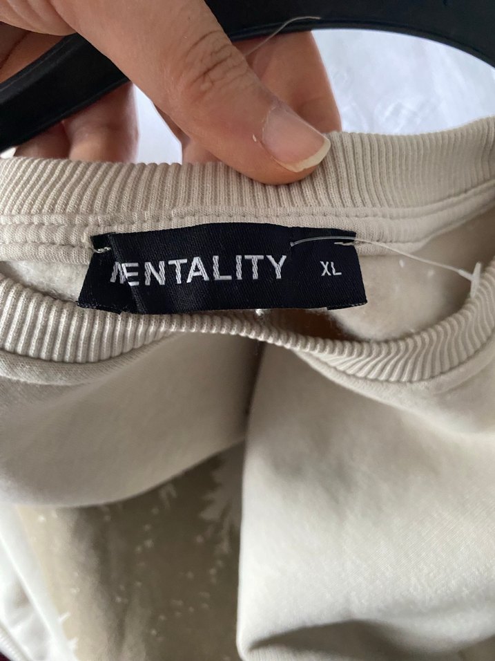 Bej Baskılı Kadın erkek Sweatshirt - Görsel 3