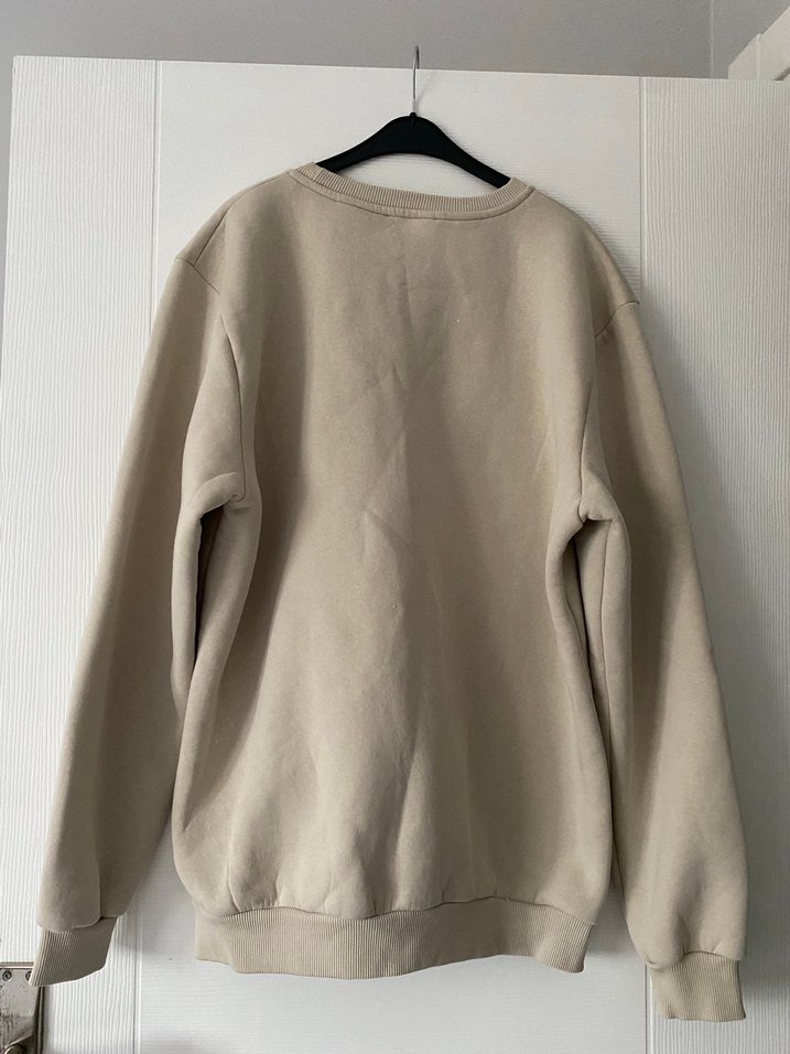 Bej Baskılı Kadın erkek Sweatshirt - Görsel 2