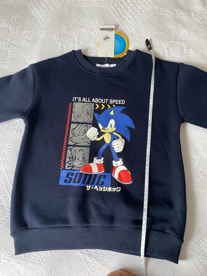 Erkek Çocuk Mavi Baskılı Sweatshirt - Görsel 5