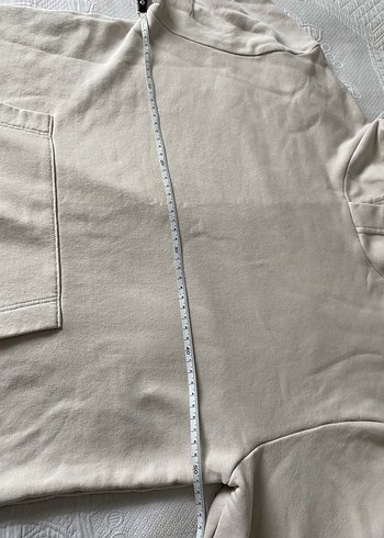 Bej Kadın Sweatshirt Kapüşonlu Rahat Kesim - Görsel 3