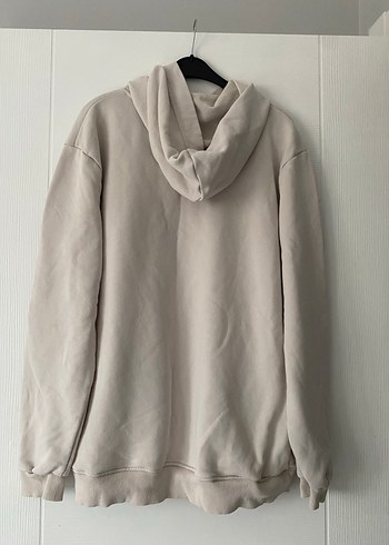 Bej Kadın Sweatshirt Kapüşonlu Rahat Kesim - Görsel 2