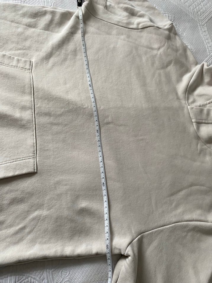 Bej Kadın Sweatshirt Kapüşonlu Rahat Kesim - Görsel 3