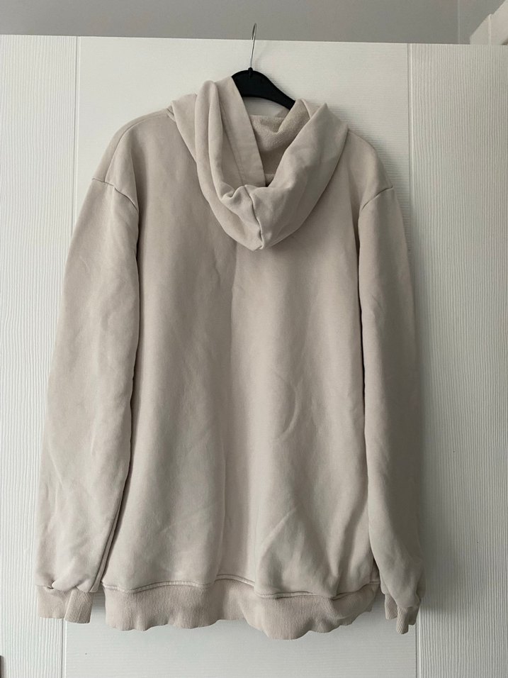 Bej Kadın Sweatshirt Kapüşonlu Rahat Kesim - Görsel 2