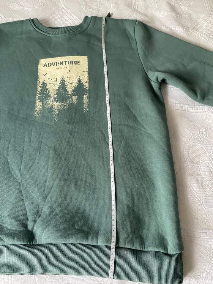 Yeşil Baskılı Kadın erkek Sweatshirt - Görsel 3