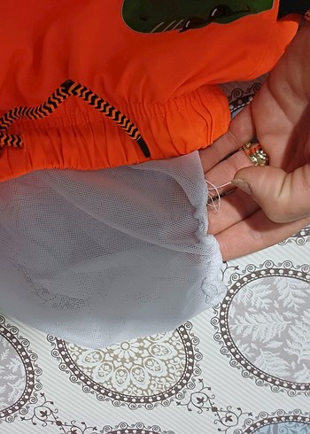 6 Yaş Beden Turuncu Baskılı Erkek Çocuk Mayo Şortu