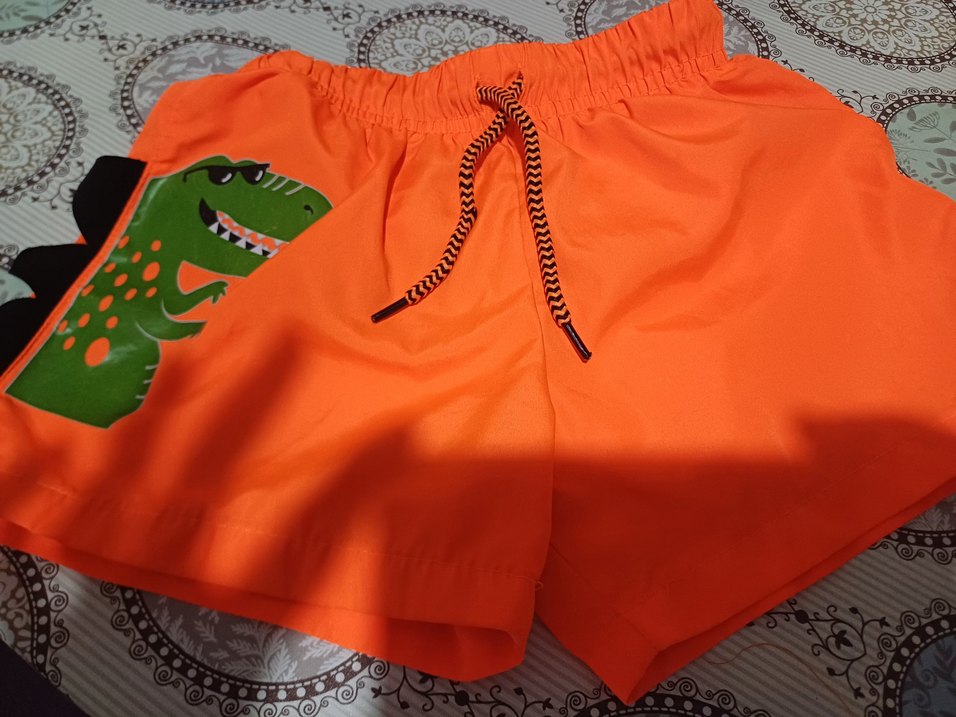 Turuncu Baskılı Erkek Çocuk Mayo Şortu - Görsel 2