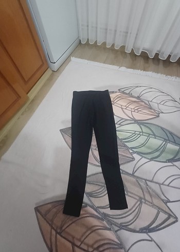 Kadın Siyah Kumaş likralı tayt - Görsel 2