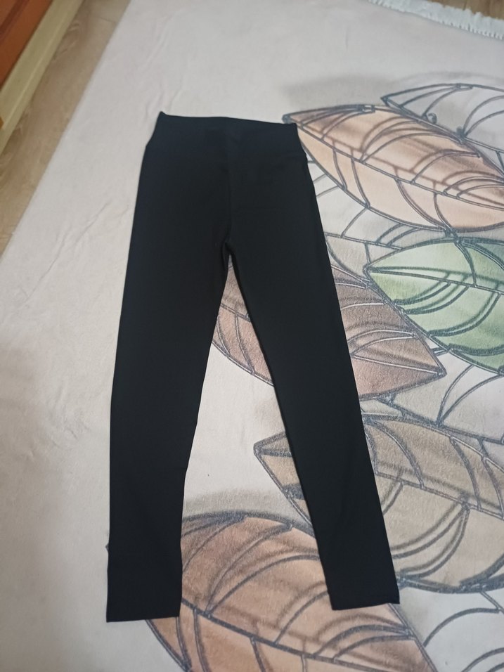 Kadın Siyah Kumaş likralı tayt - Görsel 4