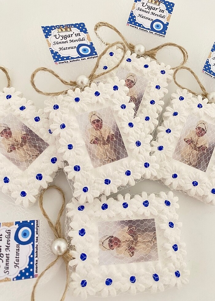 Papatya çerçeve kokulutaş bebek hediyelik magnet - Görsel 2