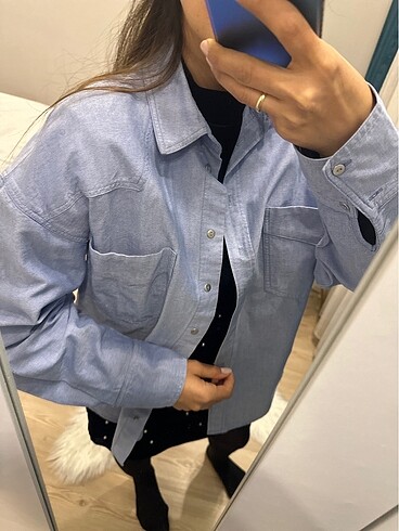 s Beden mavi Renk Zara oversize gömlek