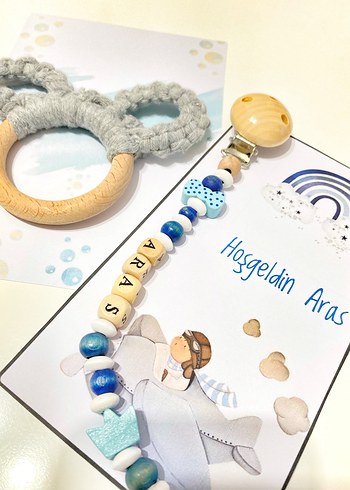 Ahşap Diş Kaşıyıcı ve Çıngırak Seti - Görsel 2