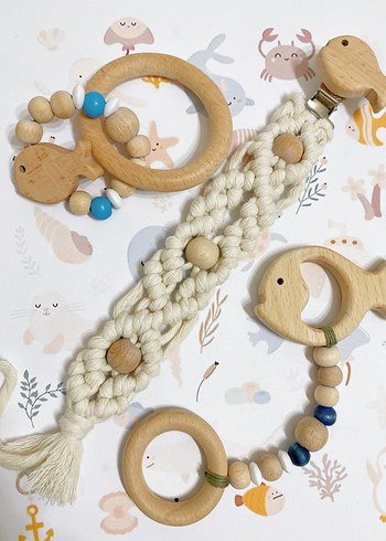 Ahşap Diş Kaşıyıcı ve Çıngırak Seti - Görsel 10