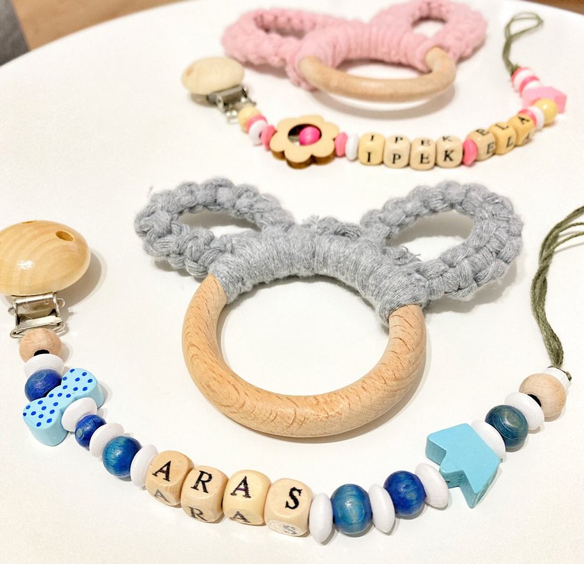 Ahşap Diş Kaşıyıcı ve Çıngırak Seti - Görsel 4