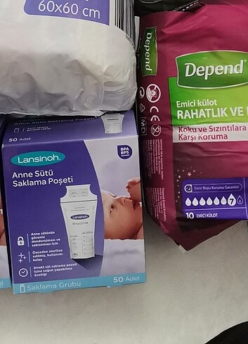 Süt saklama poşeti ve depend