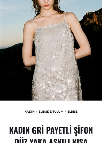 Sisley Kadın Payetli Gri Midi Elbise - Görsel 4