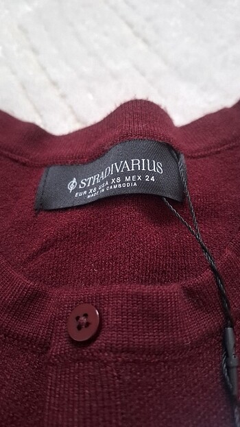 xs Beden Stradivarius bordo kadın hırka