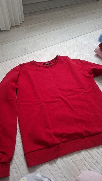 xs Beden Mavi marka kırmızı kadın sweatshirt 