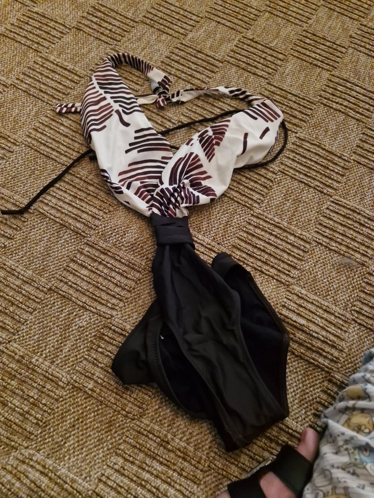 Kadın Zebra Desenli Askılı Kemerli Monokini - Görsel 2