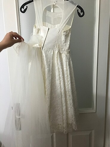 15-16 Yaş Beden beyaz Renk Çocuk abiye elbise